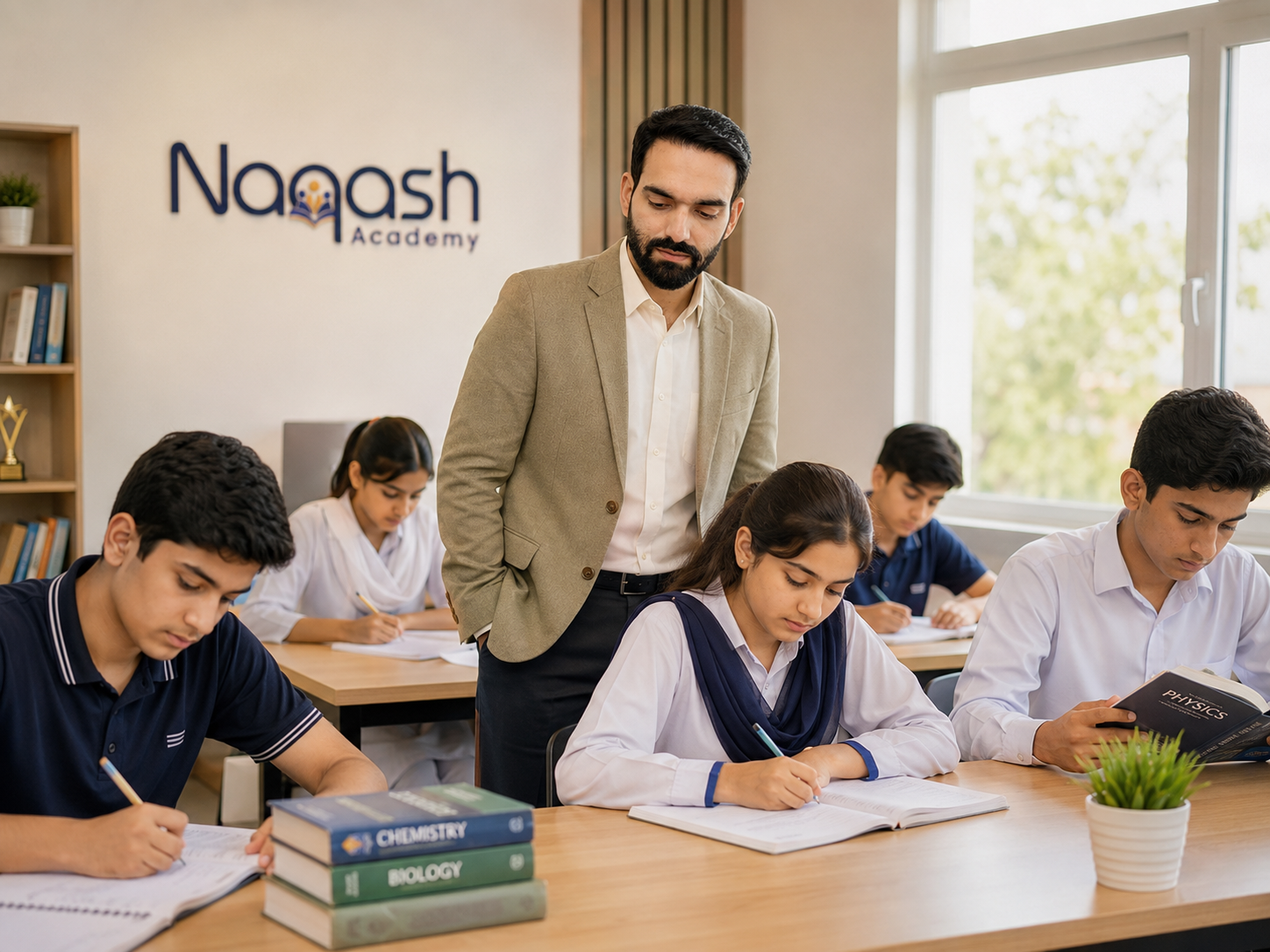 Naqash teaching students in class